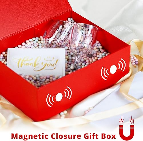 Miniatura 4 de Caja de regalo grande de lujo de 13.8 x 9 x 4.3 pulgadas, caja de almacenamiento con cierre magnético para caja de embalaje de lujo para el día de