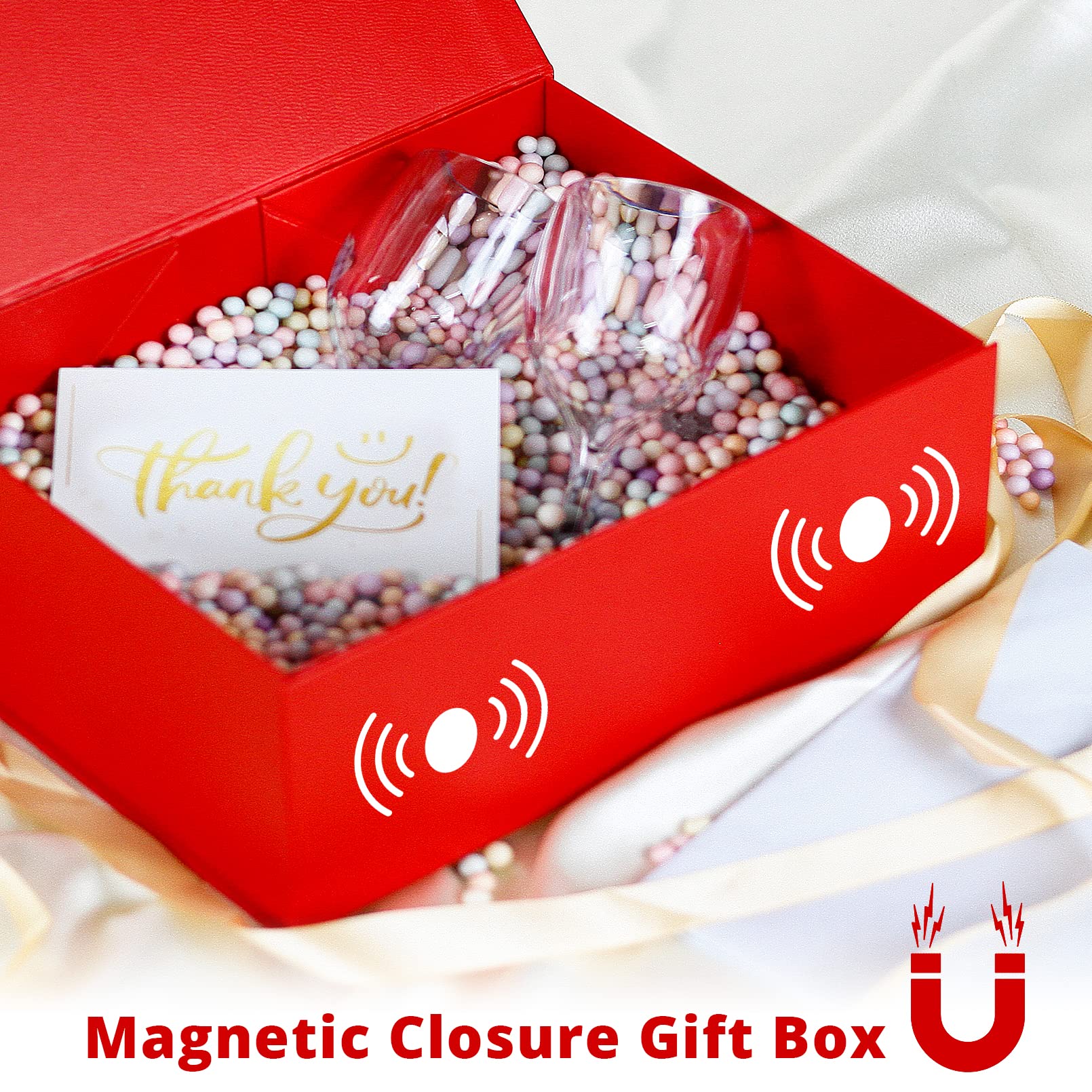 Cajas De Regalo De Lujo Con Cierre Magnético – 13x9x4 Pulgadas, Incluyen Cinta Y Tarjeta, Pack De 5