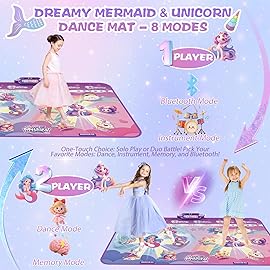 Extra Large Dance Mat for Kids, Rechargeable Bluetooth Dance Mats Toy with Light-up 12 for Girls, Kids Dance Pad Challenge Games Christmas Birthday Gifts Ideas for Kid Ages 3-12