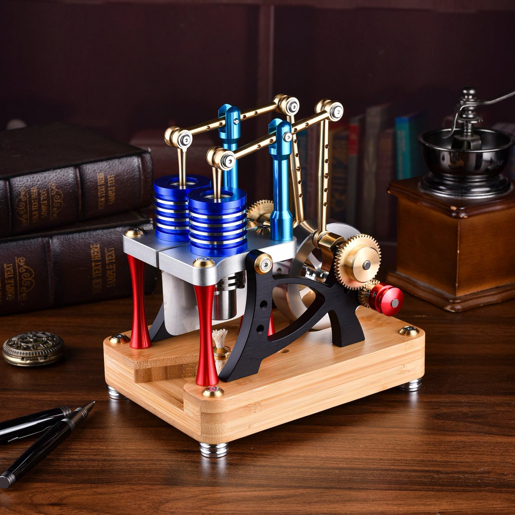 Stirling - Kit per modellismo motore a due cilindri per appassionati di scienza - Costruisci il tuo motore