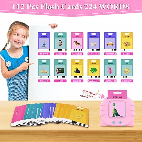 Miniatura 2 de Tarjetas parlantes  3.9 x 3.34 pulgadas para niños autistas  con 112 tarjetas flash 224 palabras  juguetes de desarrollo del habla para niños