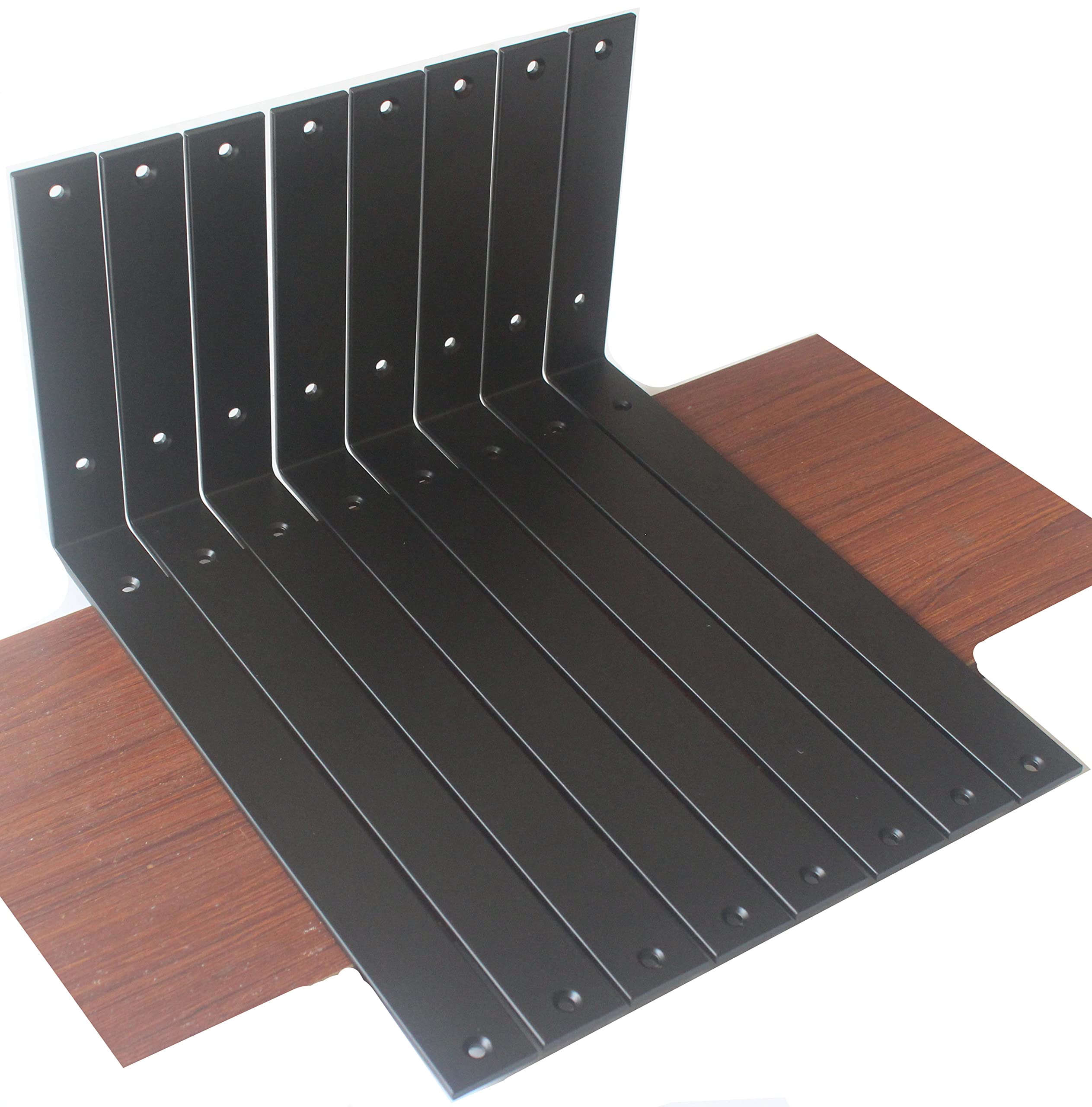 8 Pack - L14" x H 8" x W 1.5", 5mm Thick Rustic Shelf Bracket, Iron Shelf Brackets, Metal Shelf Bracket, Industrial Shelf Bracket, Modern Shelf Bracket, Decorative Shelving, Shelf Supports with Screws