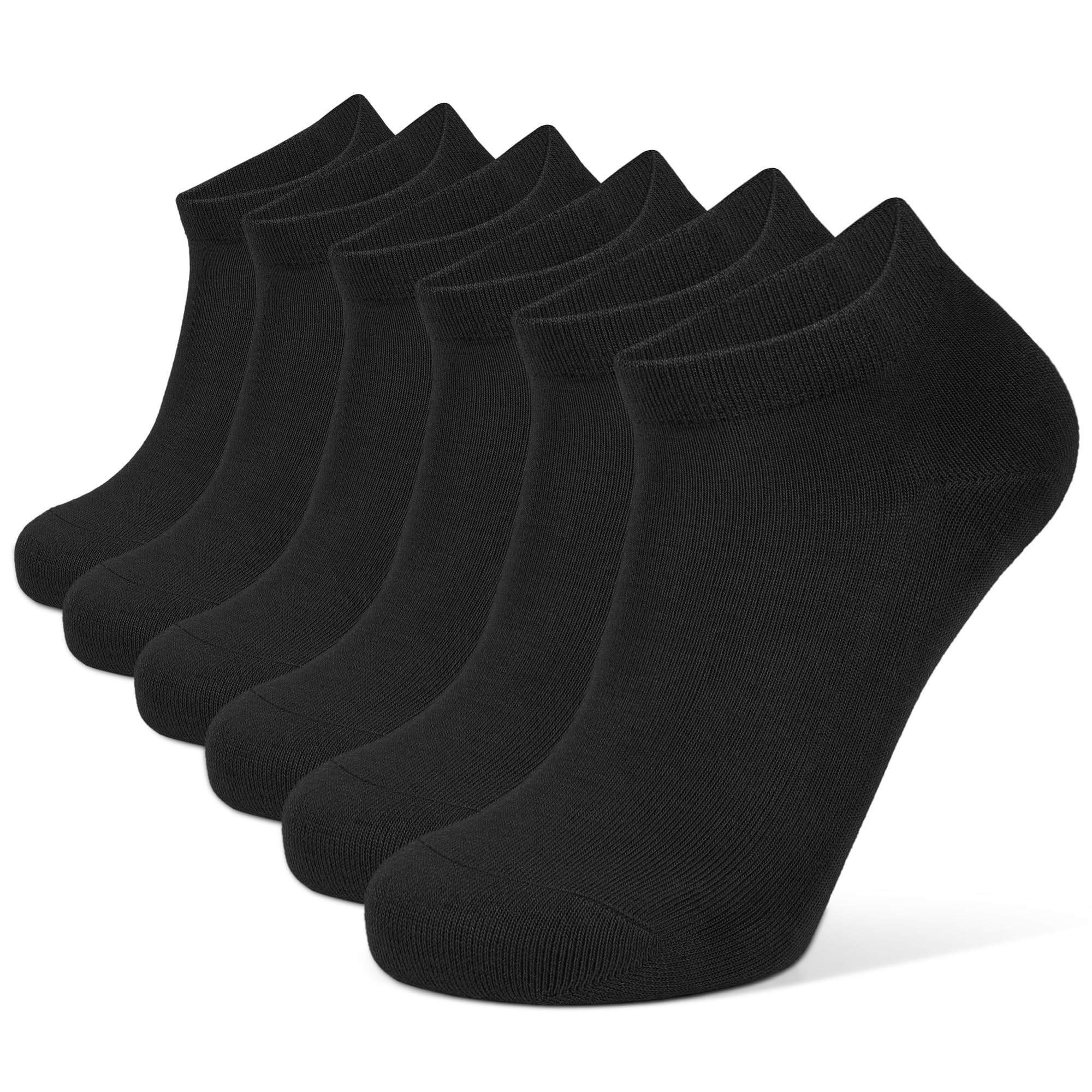 Closemate 6 Calcetines Tobilleros de Bambú Hombre Mujer Transpirables Calcetines Cortos Verano Sin Costuras Calcetines Finos de Secado Rápido Calcetines Bajos de Trabajo Blanco Negro Gris