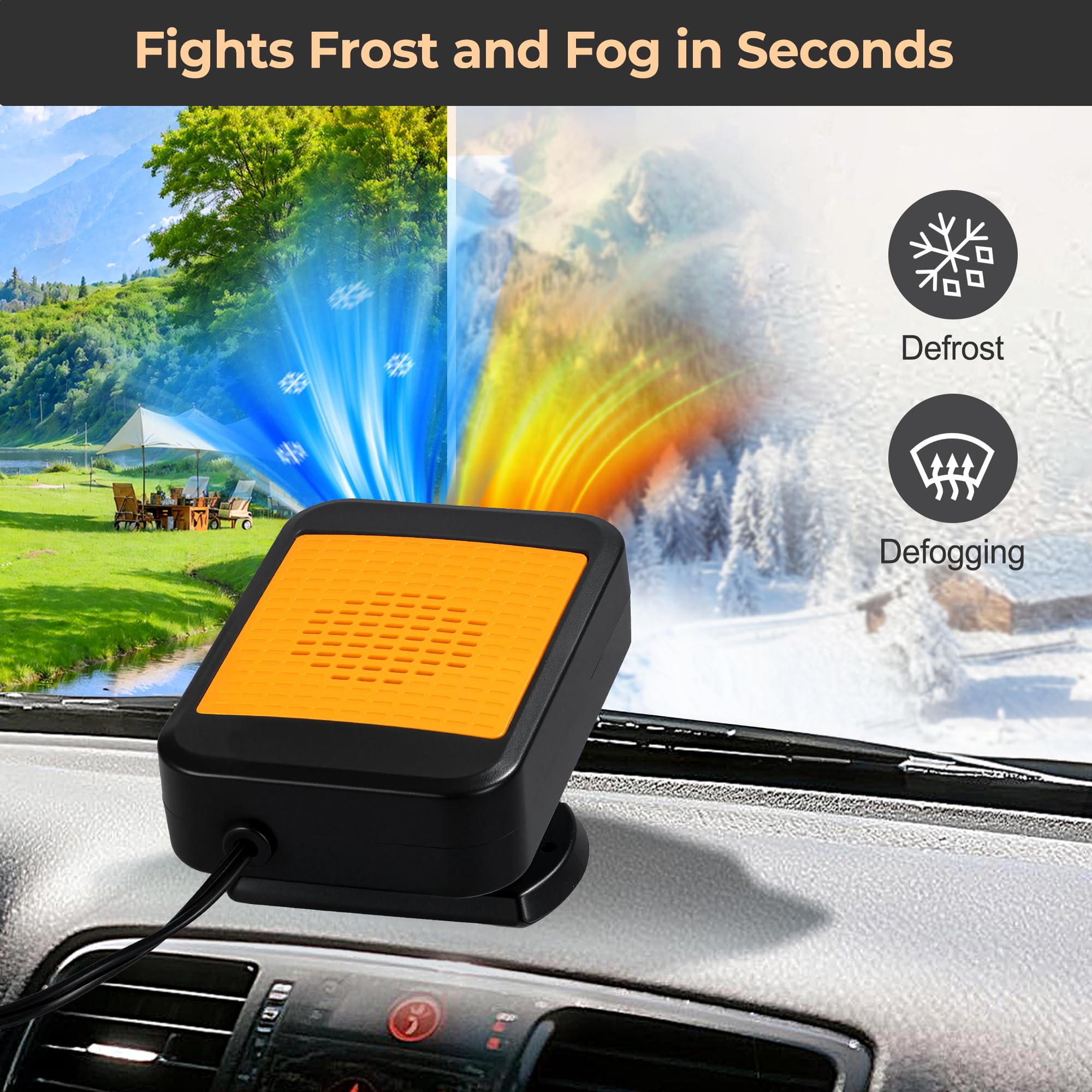 Portable Car Heater for Vehicle 12V Car Heater Portable Plugs into Cigarette Lighter Portable Heater for Car 360 — view 4