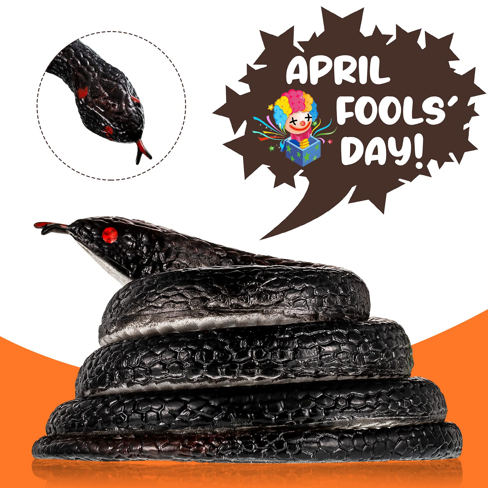 Snake Toy Snakes, Realistic TPR Black Mamba Snake Toy, Bathtub Floater