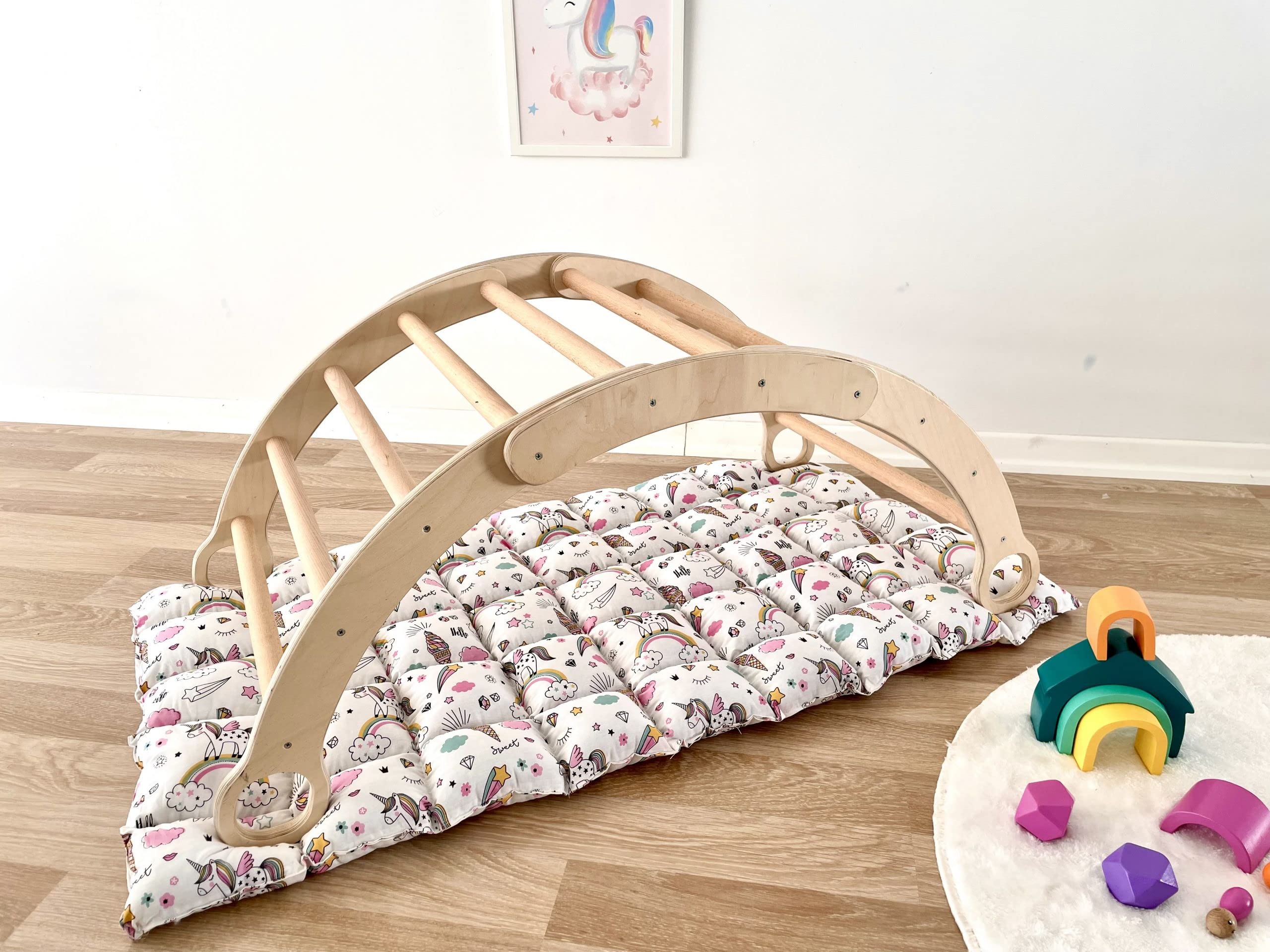 Set Montessori Arco Di Arrampicata In Legno + Cuscino | Gioco Sviluppo Bambini - Foto 4