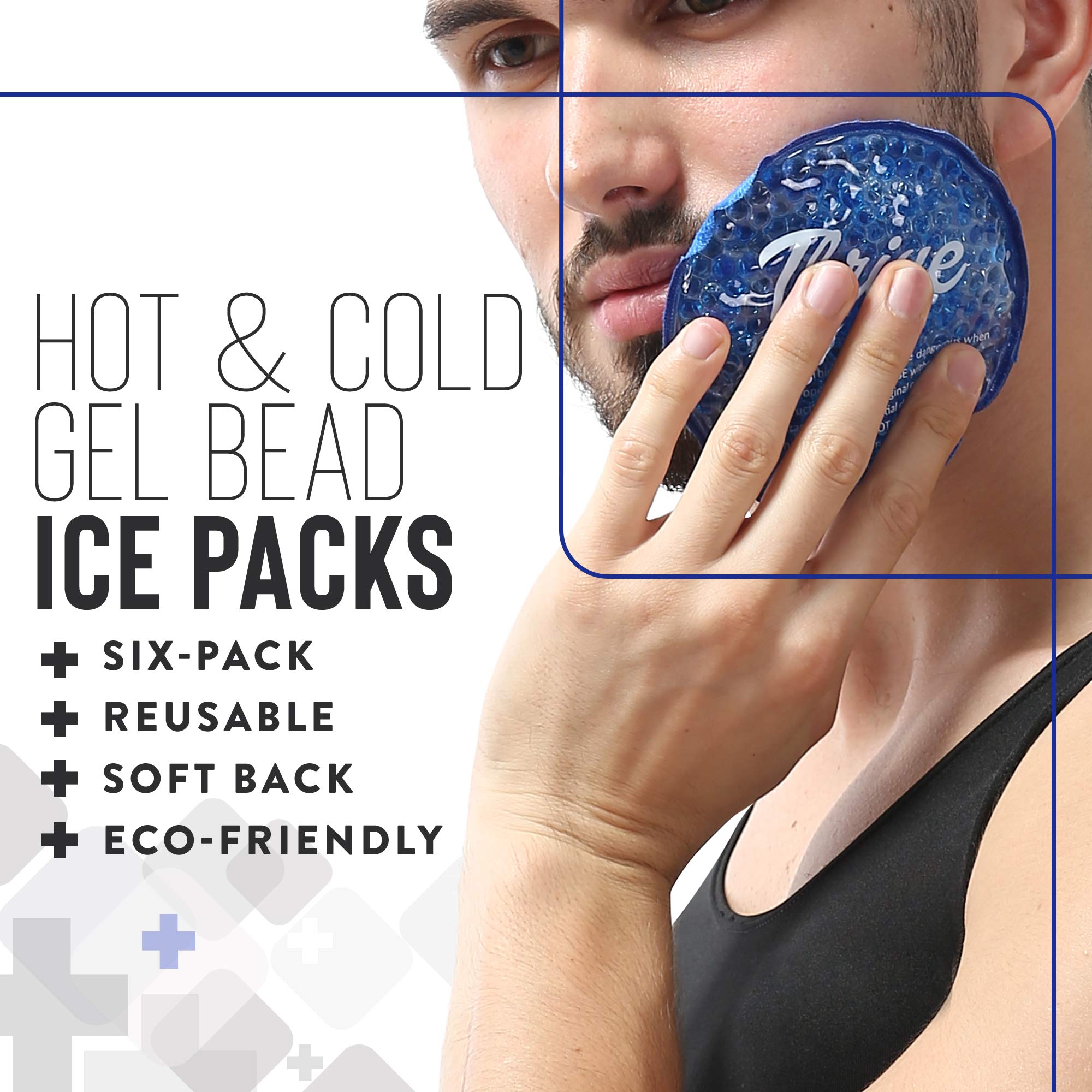 Thrive Round Hot & Cold Ice Packs (6 Pack) Reusable Gel Bead Ice Pack