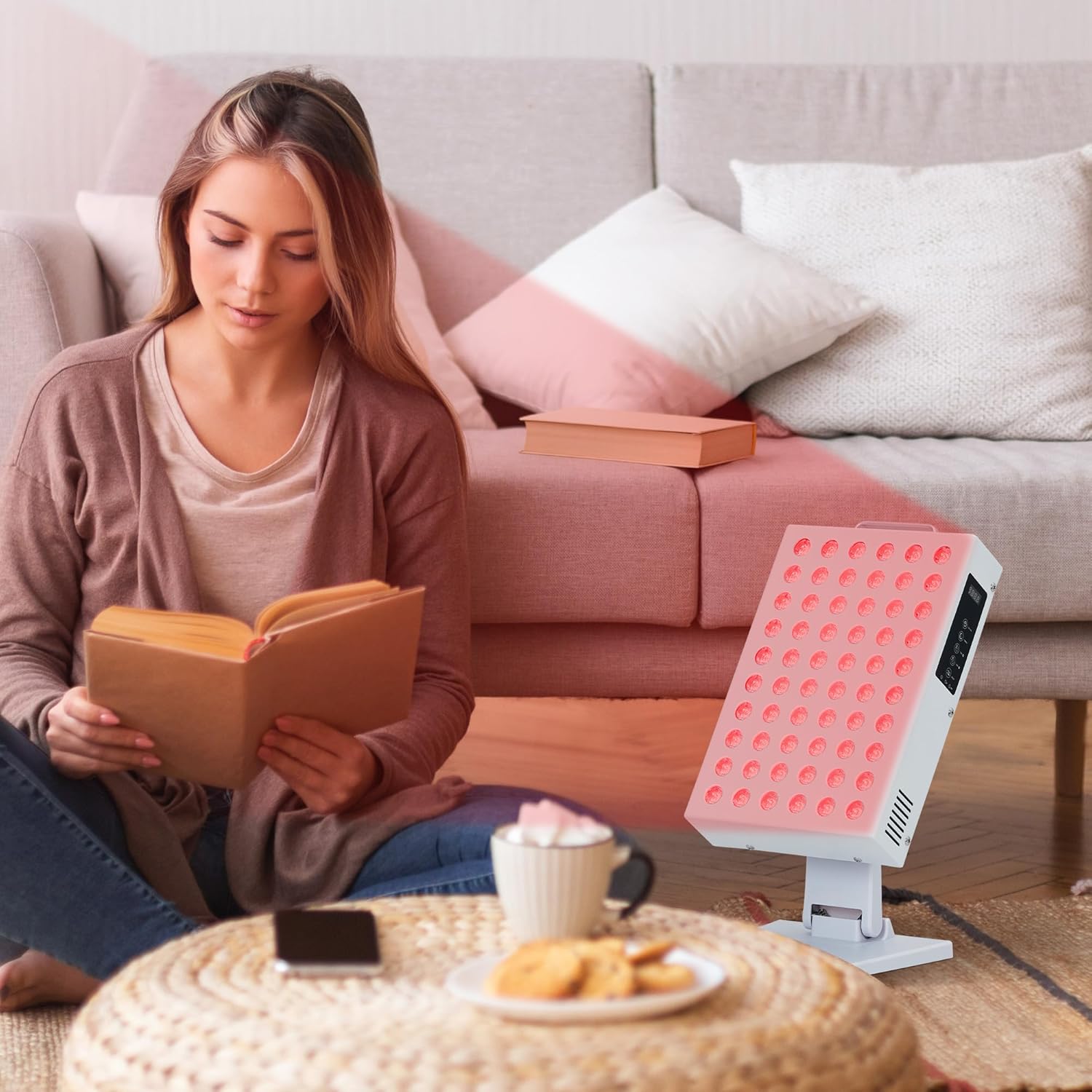 60 Beads Red Light Therapy for Face and Body, 2 Wavelengths Near Infrared Light Therapy, High Power Output, Perfect for Pain, Muscle, Energy, Recovery, Performance, RT300