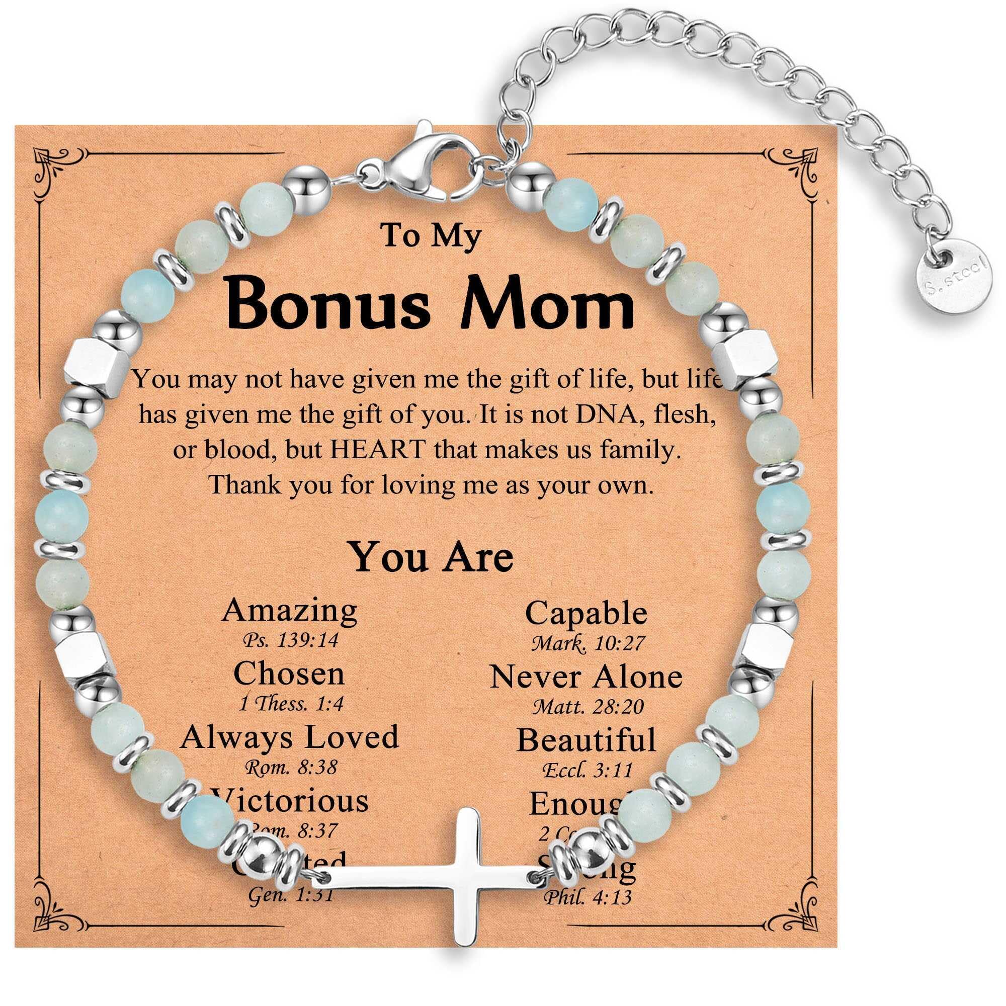 IKIATY Bonus Mom Gifts, Mothers Day Birthday Christmas adjustable, green