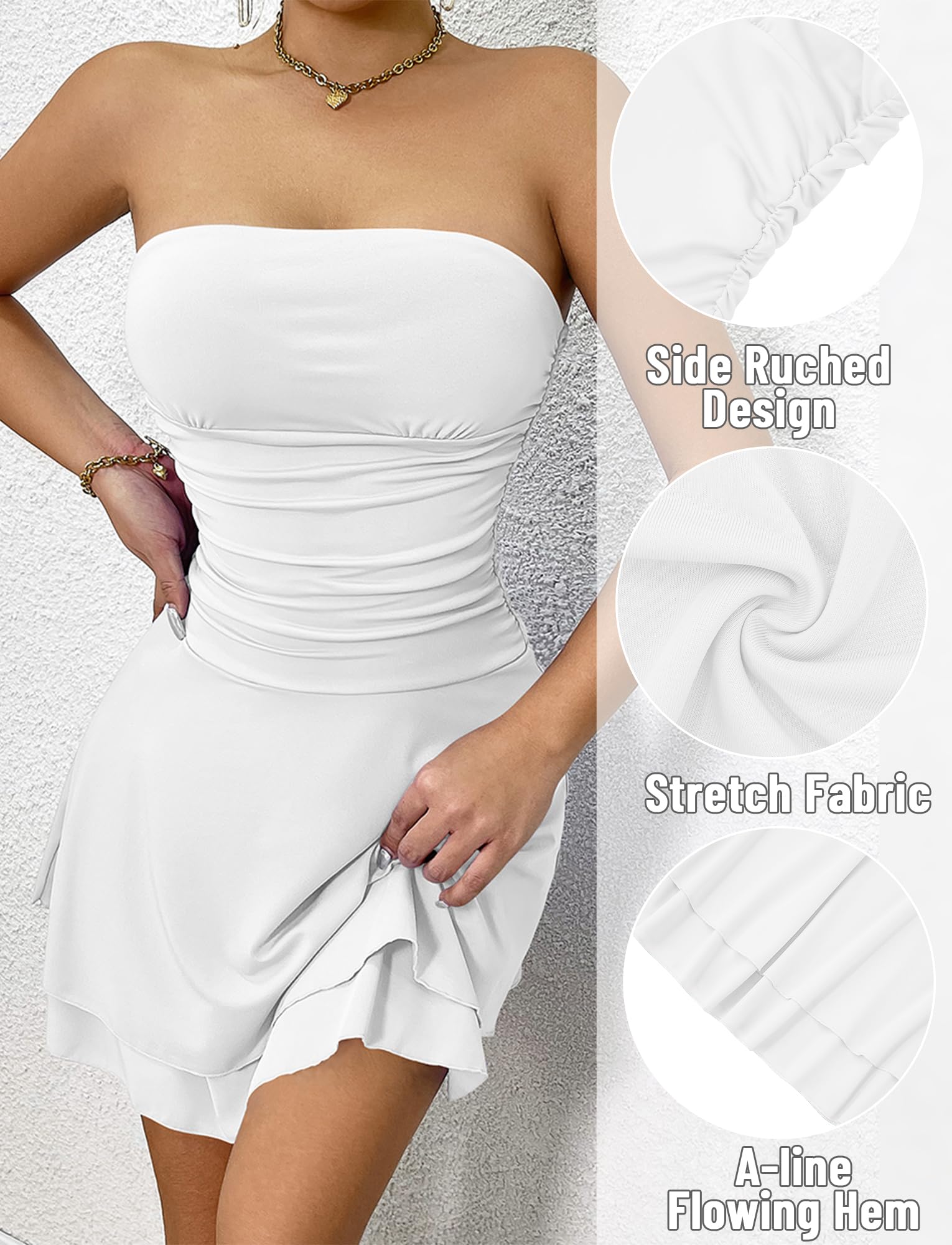 Panegy Femmes Sexy Bretelles Mini Robe Volants Robe Moulante Ligne Clubwear Slim Jupe Courte Pleine pour Les Cocktails de fête