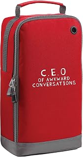 Flox Creative Red Sports Shoe Bag C.E.O Of Awkward Conversations Vertical Print
