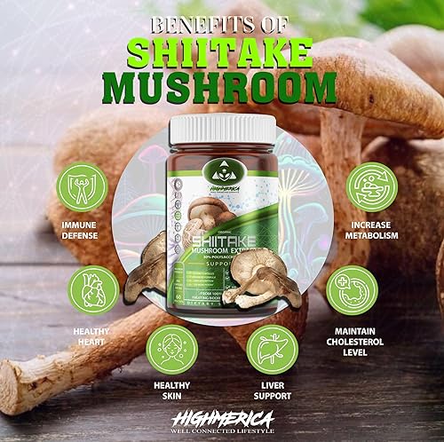 Miniatura 2 de HIGHMERICA Suplemento orgánico de hongos Shiitake - 60 cápsulas para apoyo inmunológico y refuerzo de nutrientes