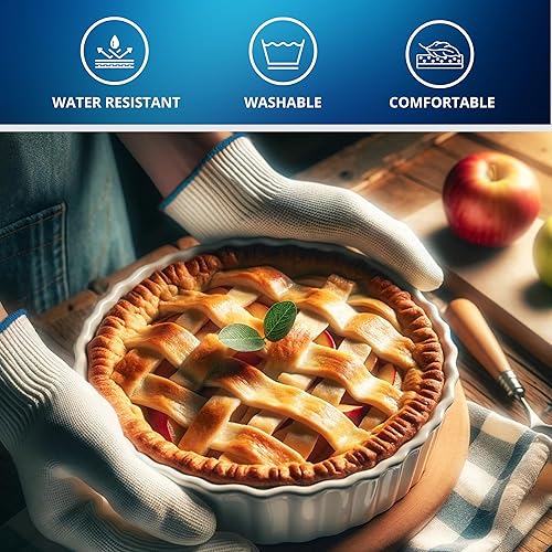 Miniatura 7 de Guantes resistentes al calor para horno, guantes resistentes al calor con dedos, guantes para horno, soportes para ollas de cocina, soportes de