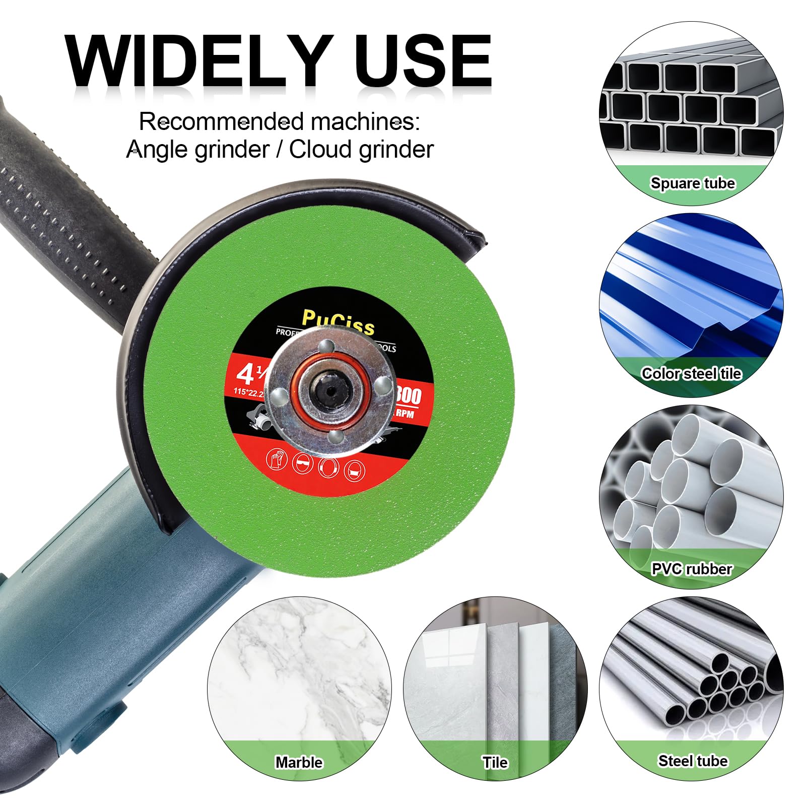 Disco de corte de vidrio de 4-1/2 pulgadas para amoladoras angulares, rueda de hojas de sierra de diamante multimaterial para moler cerámica, cristal, azulejos, botella de vino, eje de 7/8