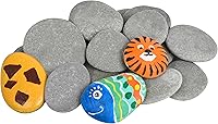 Simetufy 15 Pack Flat River Rocks for Painting - 2-3" Smooth Natural Stones, Crafts DIY Kindness Rocks Garden Decor