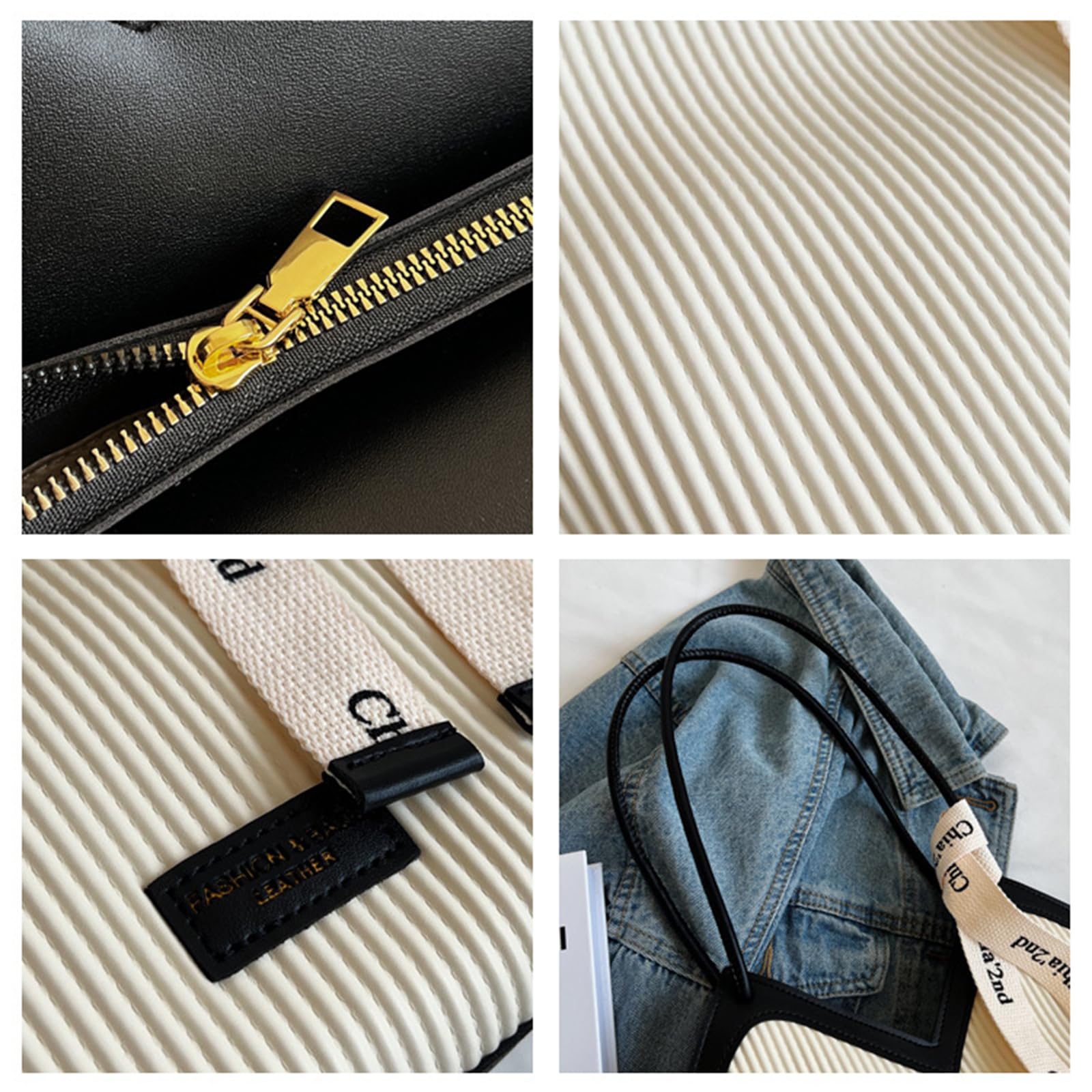 Umhängetasche Lässige Tasche Im Pendler-Stil, Umhängetasche, Einkaufstasche-weiß-40 * 14 * 21