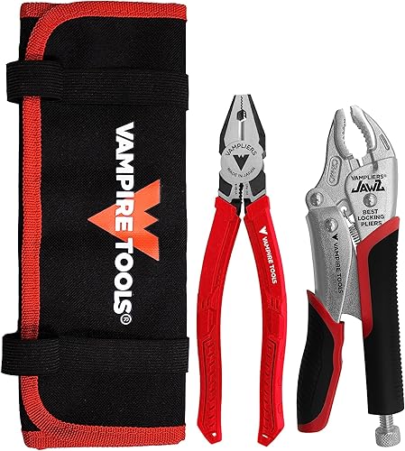 VAMPLIERS Juego de alicates especiales de extracción de tornillos de 2 piezas incluye alicates de bloqueo JAWZ de 7.5 pulgadas + alicates PRO