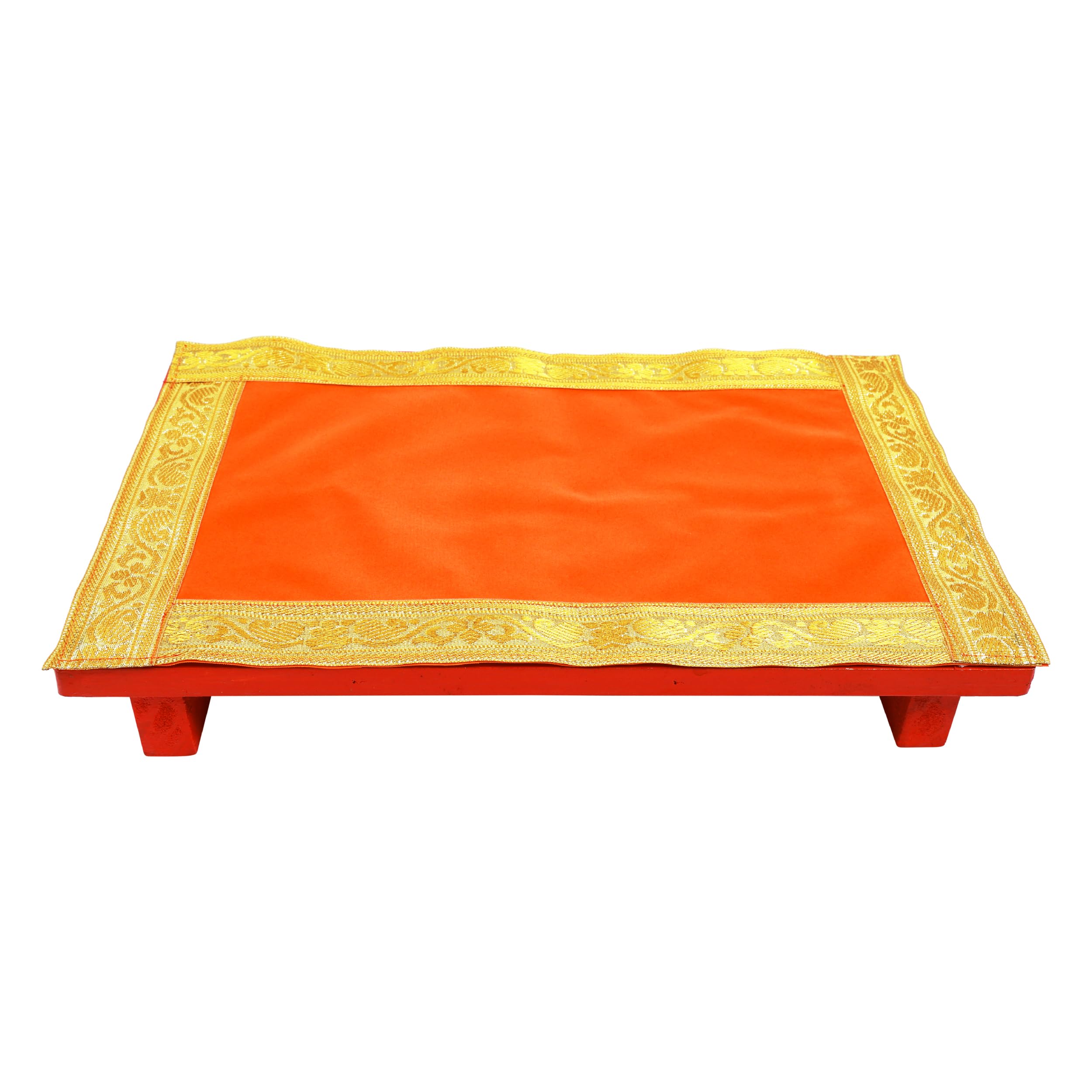 PRIYAKANT SAFAWALA Ganpati Decoration Table Top Ideas at Home, Office, Temple and Special Ganesh Chaturthi Festival Decoration Use It, [Size, 3×4 Feet, Orange]-image-41