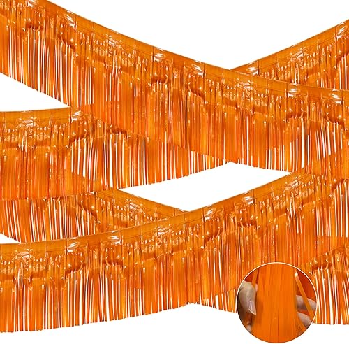 Paquete de 4 guirnaldas de flecos de papel de aluminio iridiscente de macarrón, cortinas con flecos brillantes con borlas, decoraciones flotantes