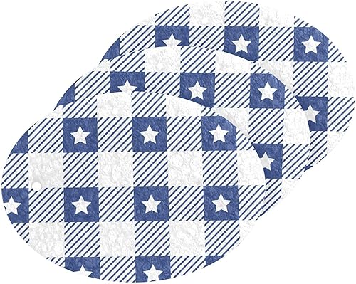 3 Pack Kitchen Sponges, Gingham-Pattern-Pastel-vichys Non-Scratch Scrubber for Dish & Sink Cleaning, Heavy Duty Scrub Kitchen Sponge