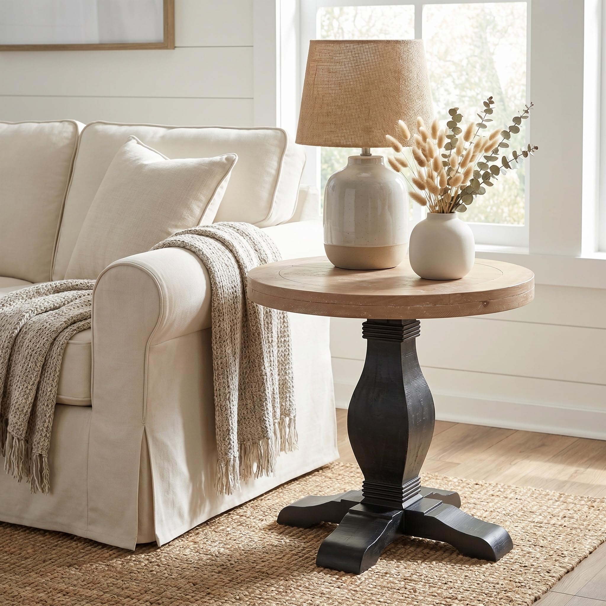 Amazon.com: Martin Svensson Home Napa Solid Wood Pedestal End