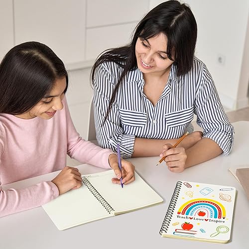 Miniatura 6 de Paquete de 2 cuadernos en espiral A5 para profesores, Teaching is A Work of Heart Ruled Journal Writing Notebooks School Office Supplies Teacher