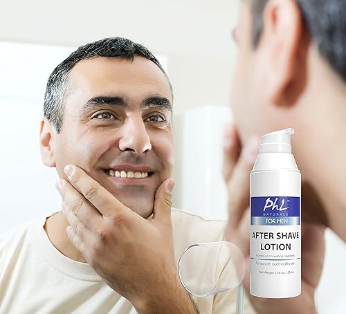 Miniatura 3 de PHL Naturals loción natural sin perfume para después del afeitado para hombres  alivia la irritación del afeitado, hidrata y repara la piel, evita