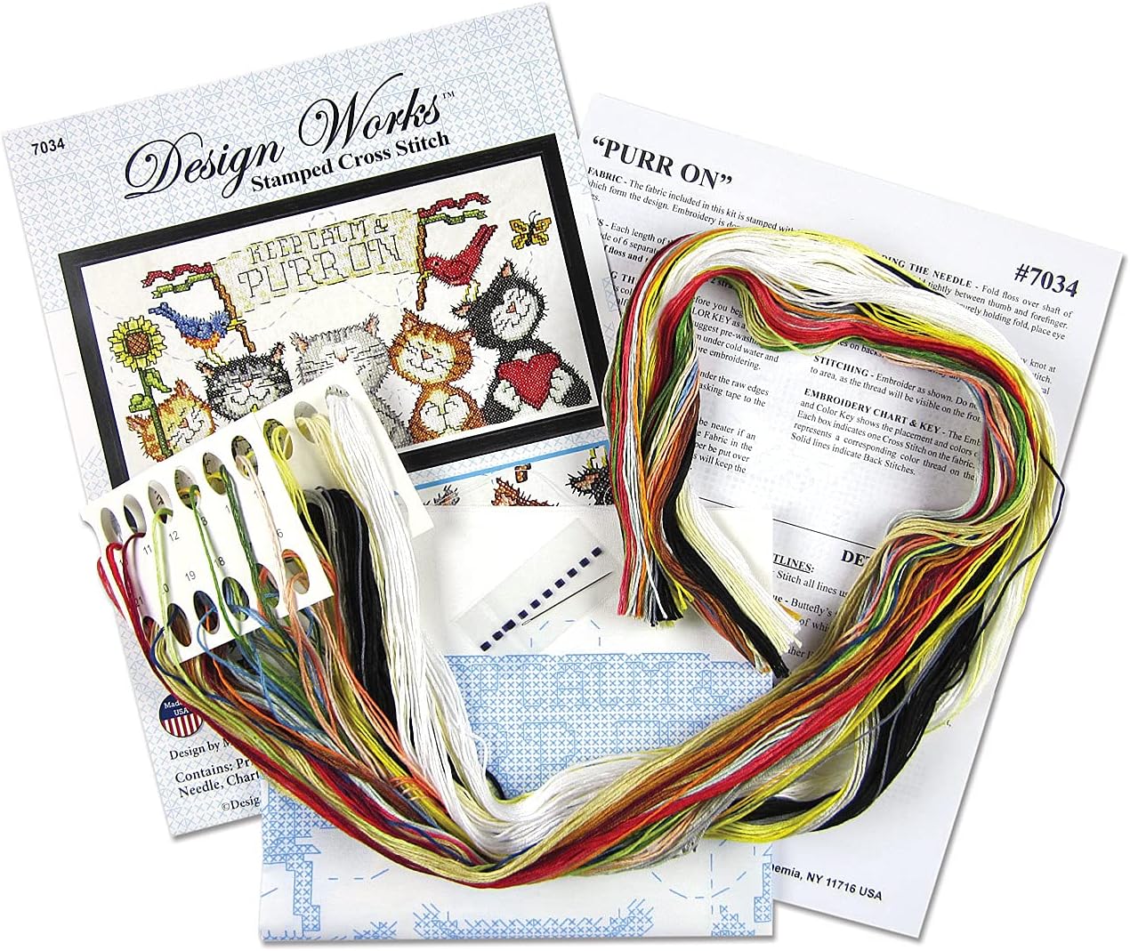 Janlynn Purr On Stamped Cross Stitch Kit