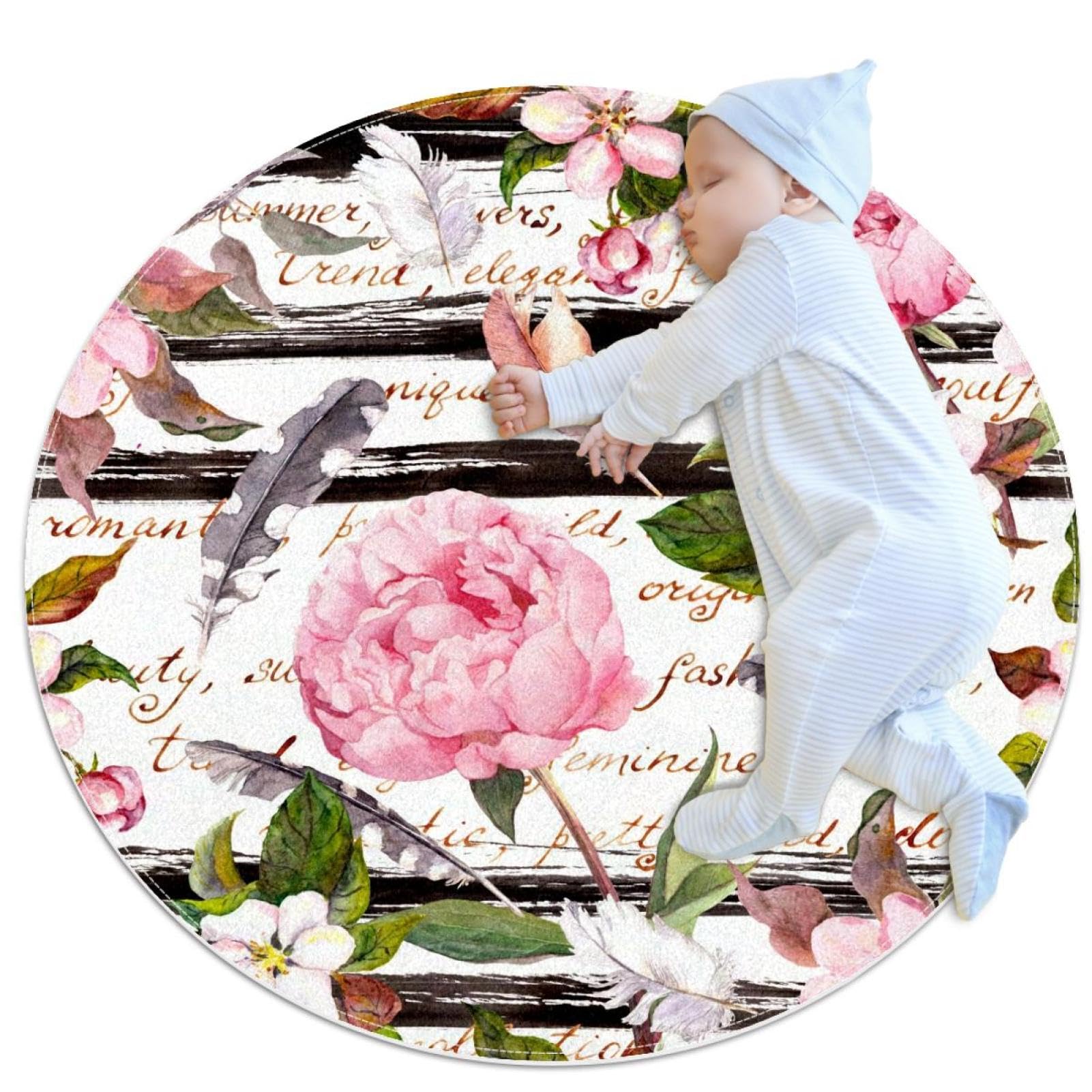 Tapis antidérapant pivoine rose contre les sols glissants