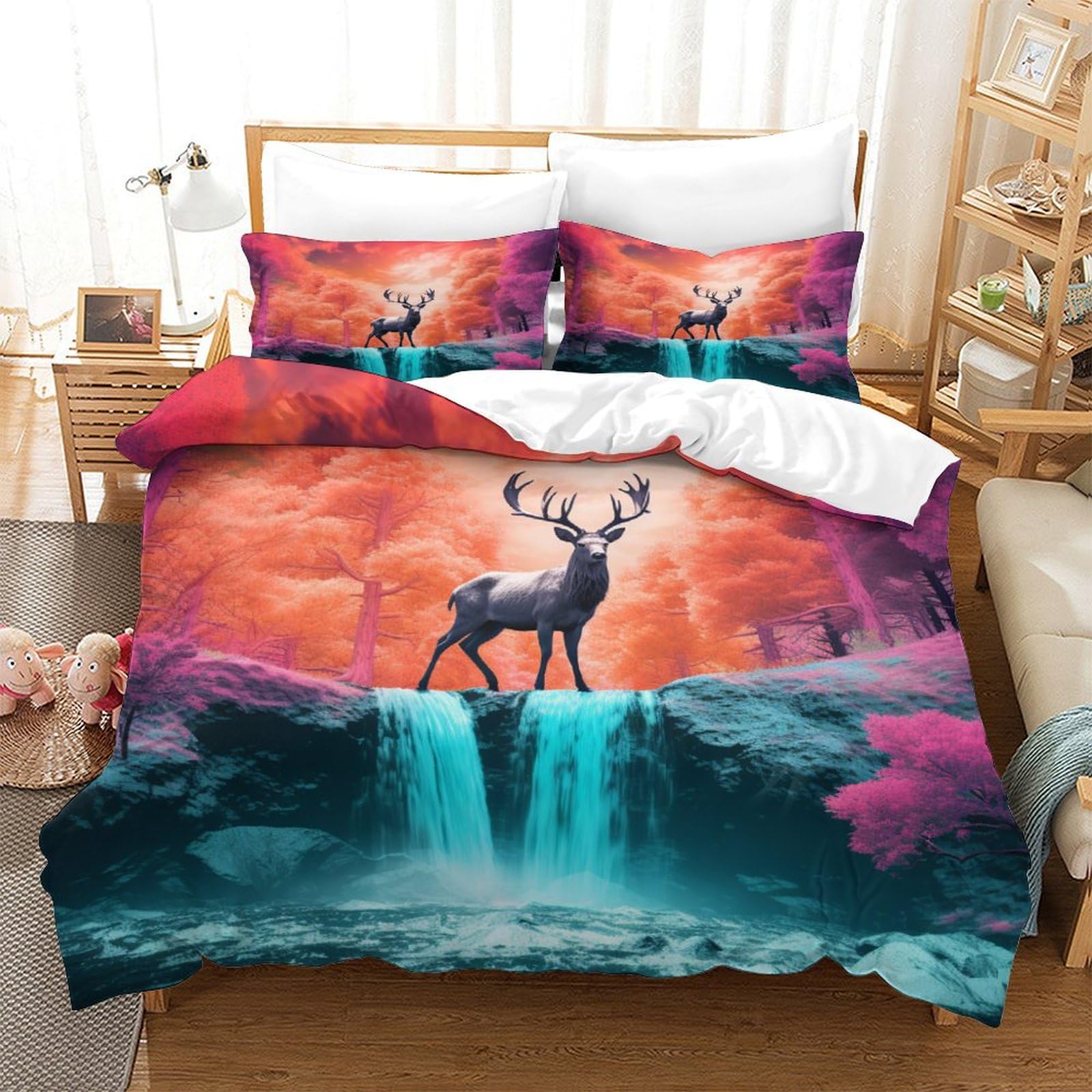 Stampato in 3D Pronipote tibetano Copertina Stampata Microfibra Disegnata Biancheria Da Letto Ipoallergenico Con 2 Federe,King（220x240cm）, Per Ragazzi Adulti