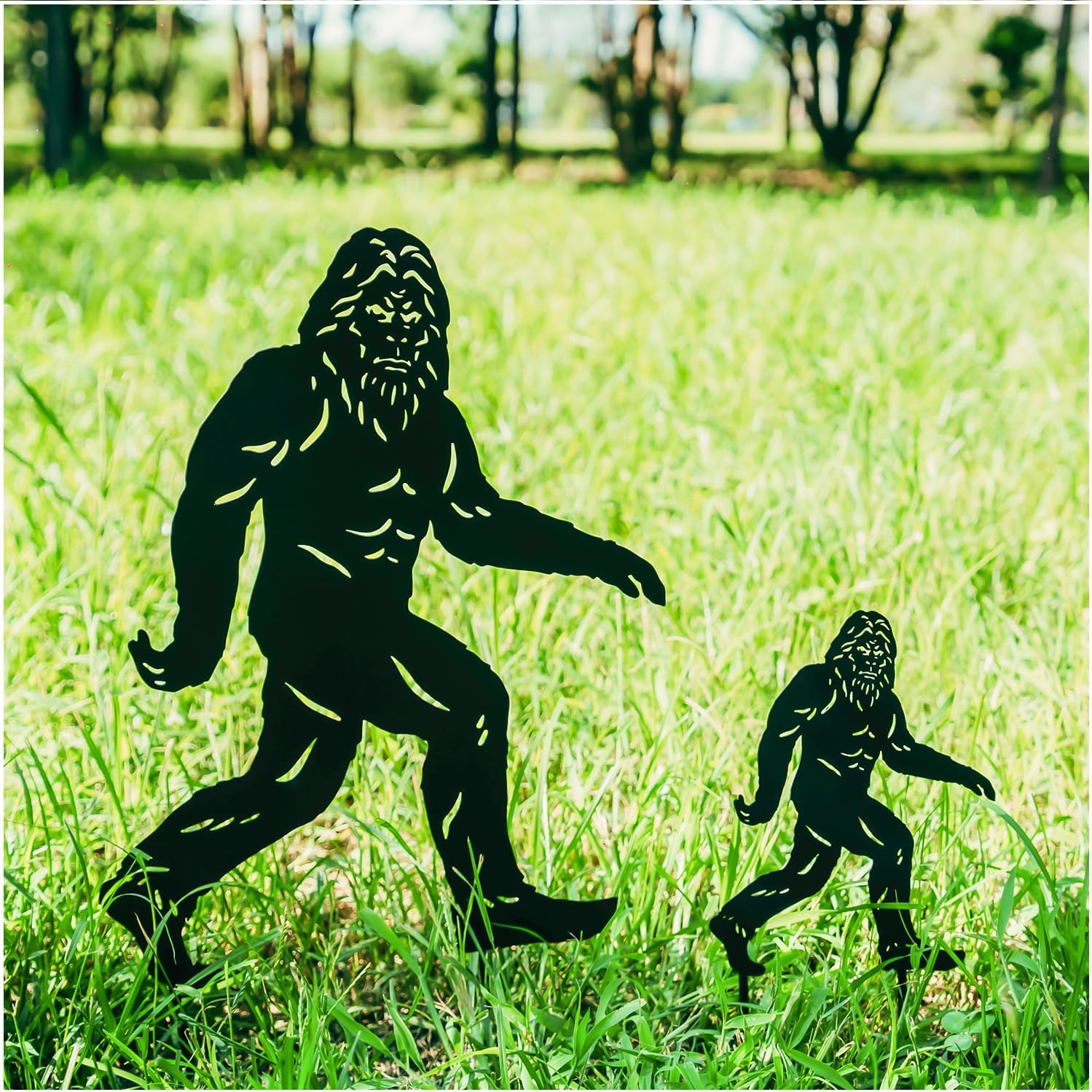 15.8 inch Bigfoot Metal Outdoor Decor Big Foot Sasquatch Gifts for Men Dad Women Bigfoot Silhouette Statues for Outside, Patio, Lawn, Yard Art, Forests, Yard Display, Garden Decorations
