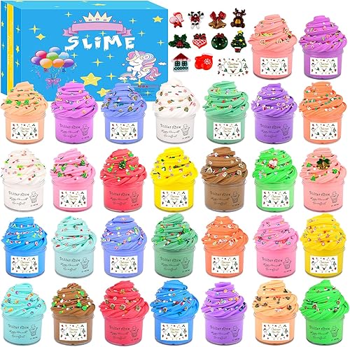 Paquete de 10 unidades de slime de mantequilla, slime perfumado para recuerdos de fiesta de niños, suaves y antiadherentes, juguetes de masilla para