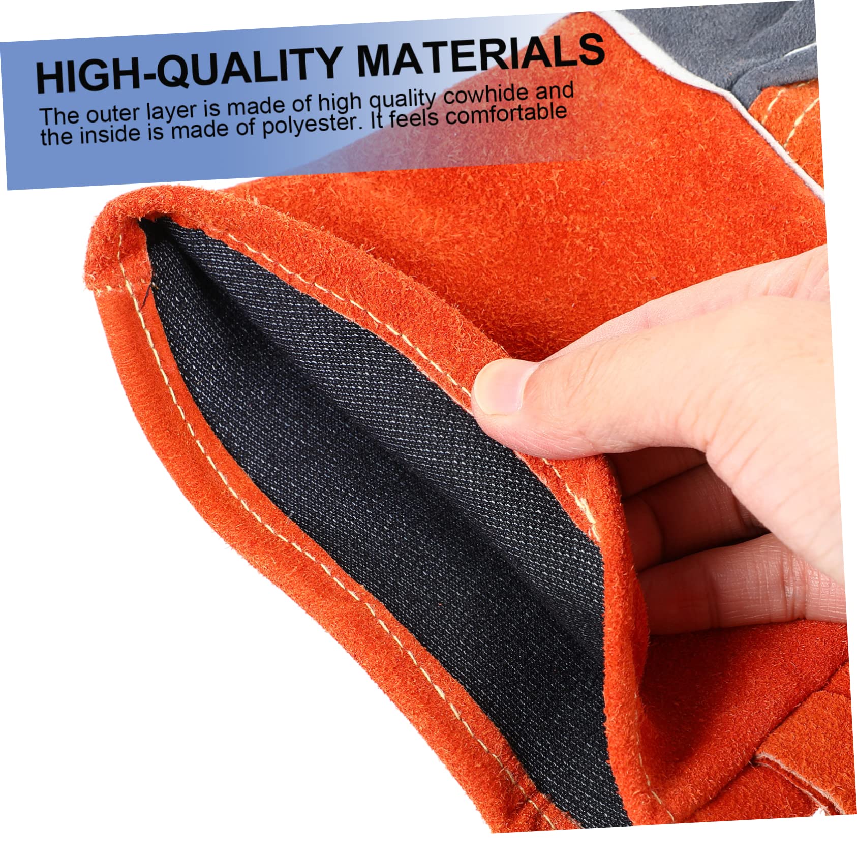 Guantes de Horno Resistentes al Calor, 1 Par, Cuero Vacuno