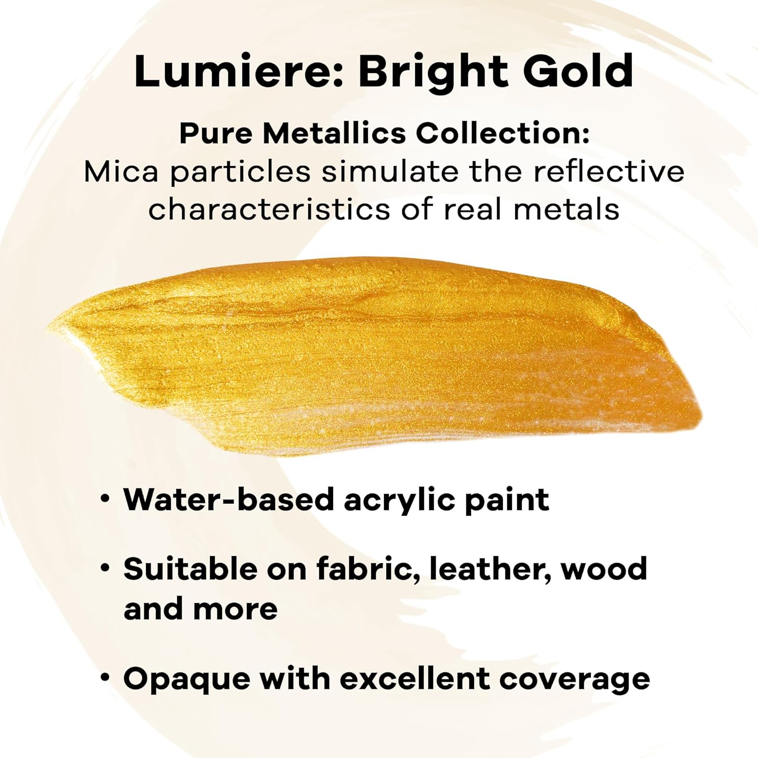 Jacquard Lumiere 8oz Fabric Paint Bright Gold - Metallic Paint for Fabric Paper Wood Ceramic and Metal - Light-bodied Metallic Acrylic Paint - Lightfast & Vibrant Metallic Acrylic Paints