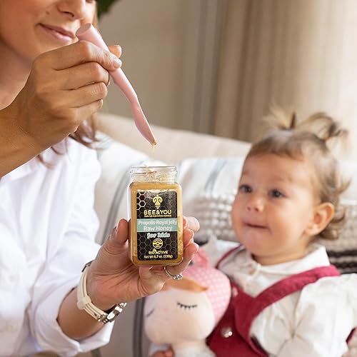 Miniatura 5 de Bee and You - Miel cruda de jalea real para niños, extracto de propóleo, superalimento 100% natural, ultra puro, suplemento de apoyo inmunológico,