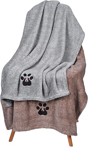Toalla para perros Paquete de 2 Toallas de aseo para mascotas de microfibra suave súper absorbente para secar perros y otras mascotas (M-36 x 28