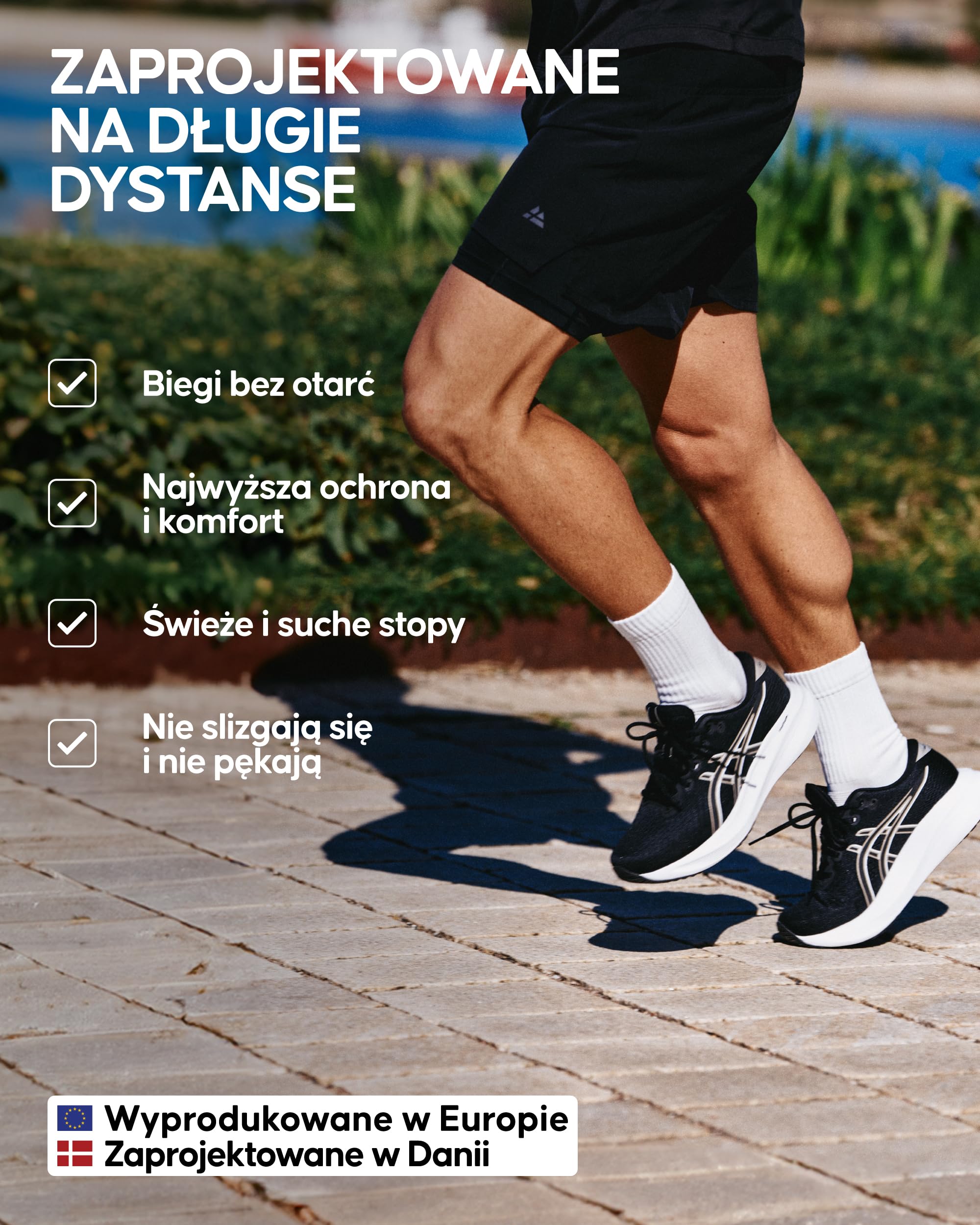DANISH ENDURANCE Amortyzowane Skarpety do Biegania na Długie Dystanse, Przeciw Pęcherzom, Odprowadzające Wilgoć, dla Mężczyzn i Kobiet, 3 lub 5-Pak