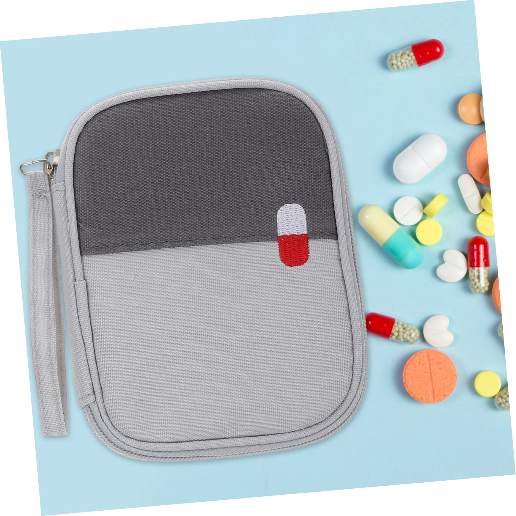 NAMOARLY Portable Medicine Bag Large Opening Household First Aid Pouch for Outdoor