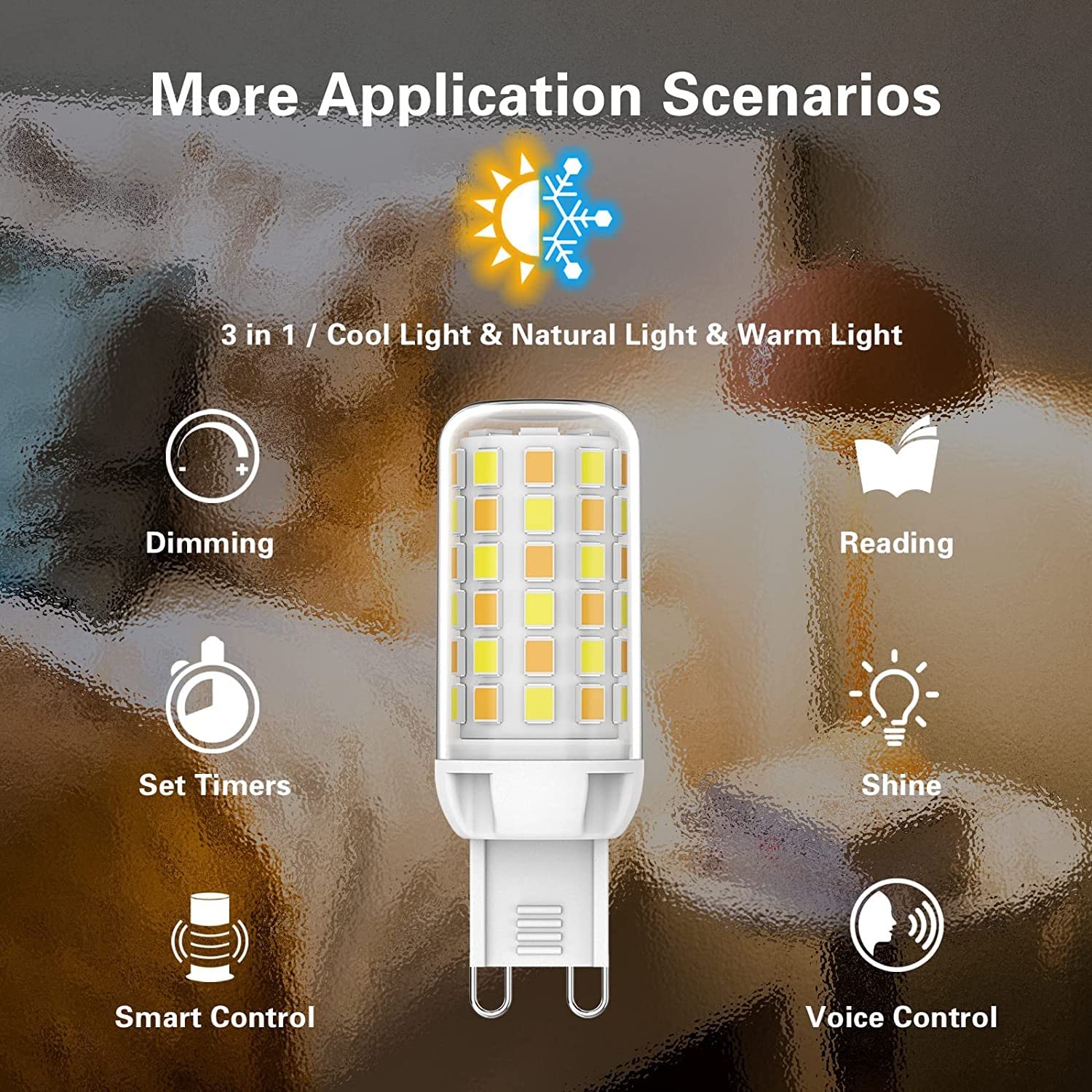 Lampadina LED G9 Intelligente Dimmerabile 4W – 350 Lumen, Compatibile Con Alexa, Google Home E SmartThings, WiFi, Controllo Vocale - 2