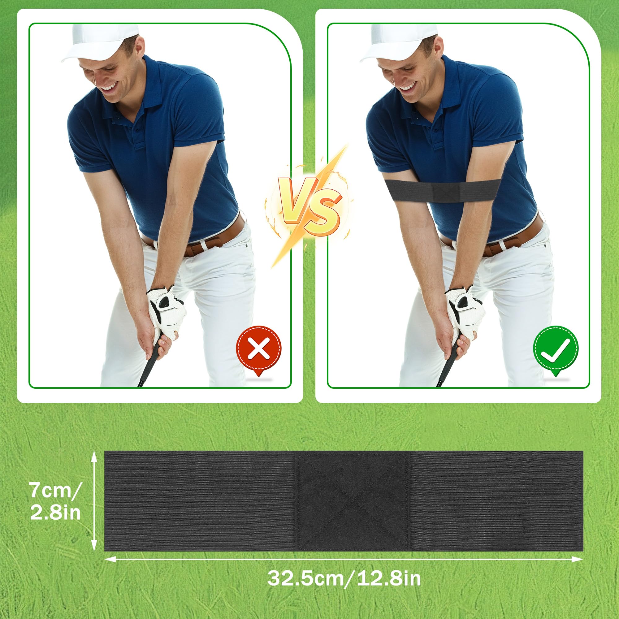 Starvortex Allenatore Telescopico Swing del Golf con Fascia Elasticizzata, Golf Swing Grip, per Allenamento di Battuta di velocità e Forza Principianti, Ideale Come Regalo per Golfisti e Golfiste