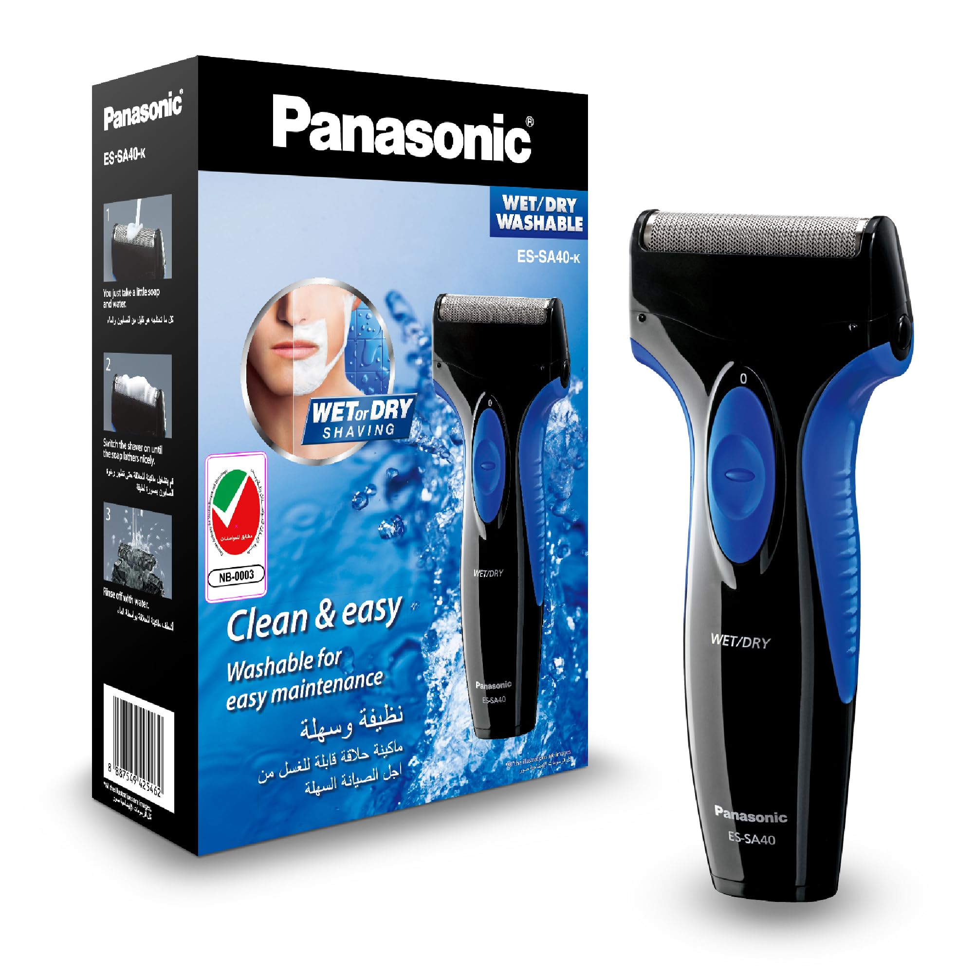 Panasonic Pro Curve Wet & Dry Shaver - Es-Sa40, Blueblack