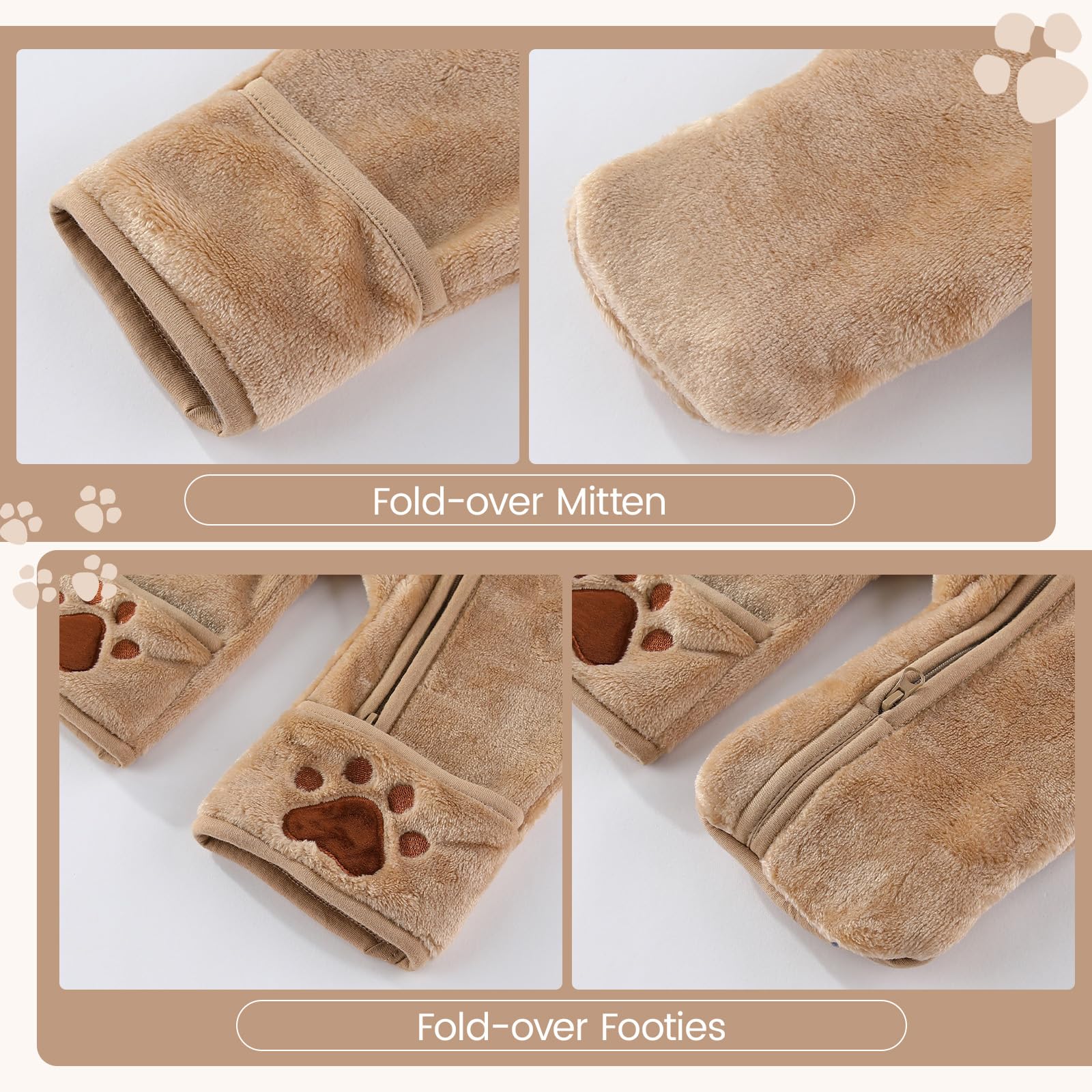 WYTbaby Combinaison pour bébé - En polaire - Combinaison de neige - Une pièce - Pour l'automne et l'hiver - Pour filles et garçons - 0-12 mois