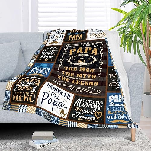 Miniatura 2 de Manta de regalos de Navidad para papá de nietos de 60 x 50 pulgadas, regalos de cumpleaños para papá de parte de nietos, regalos de papá de nieta,