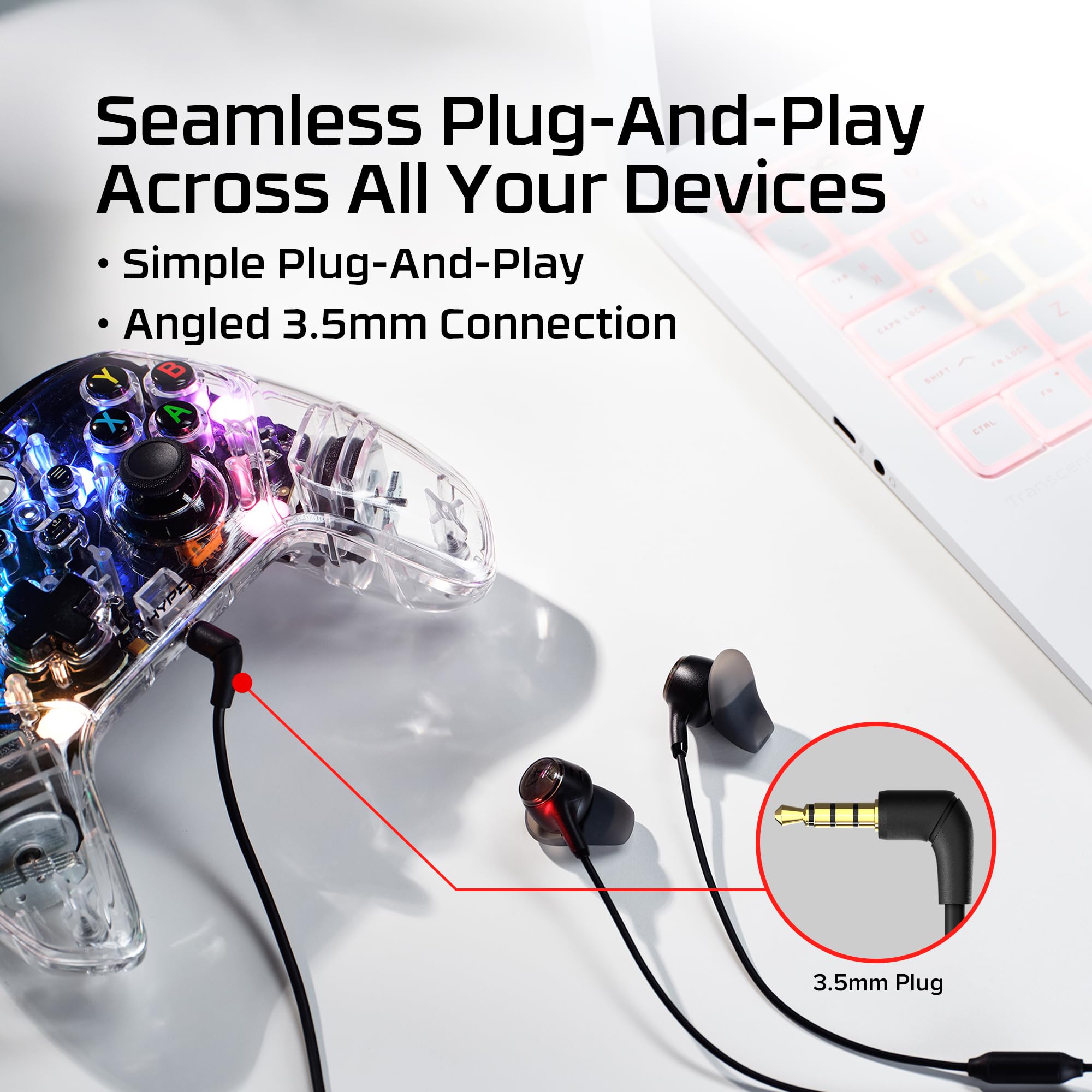 HyperX Cloud Earbuds III, Auricolari Cablate, Nero | Cuffie Gaming con microfono, gommini da XS a L, controlli, multipiattaforma