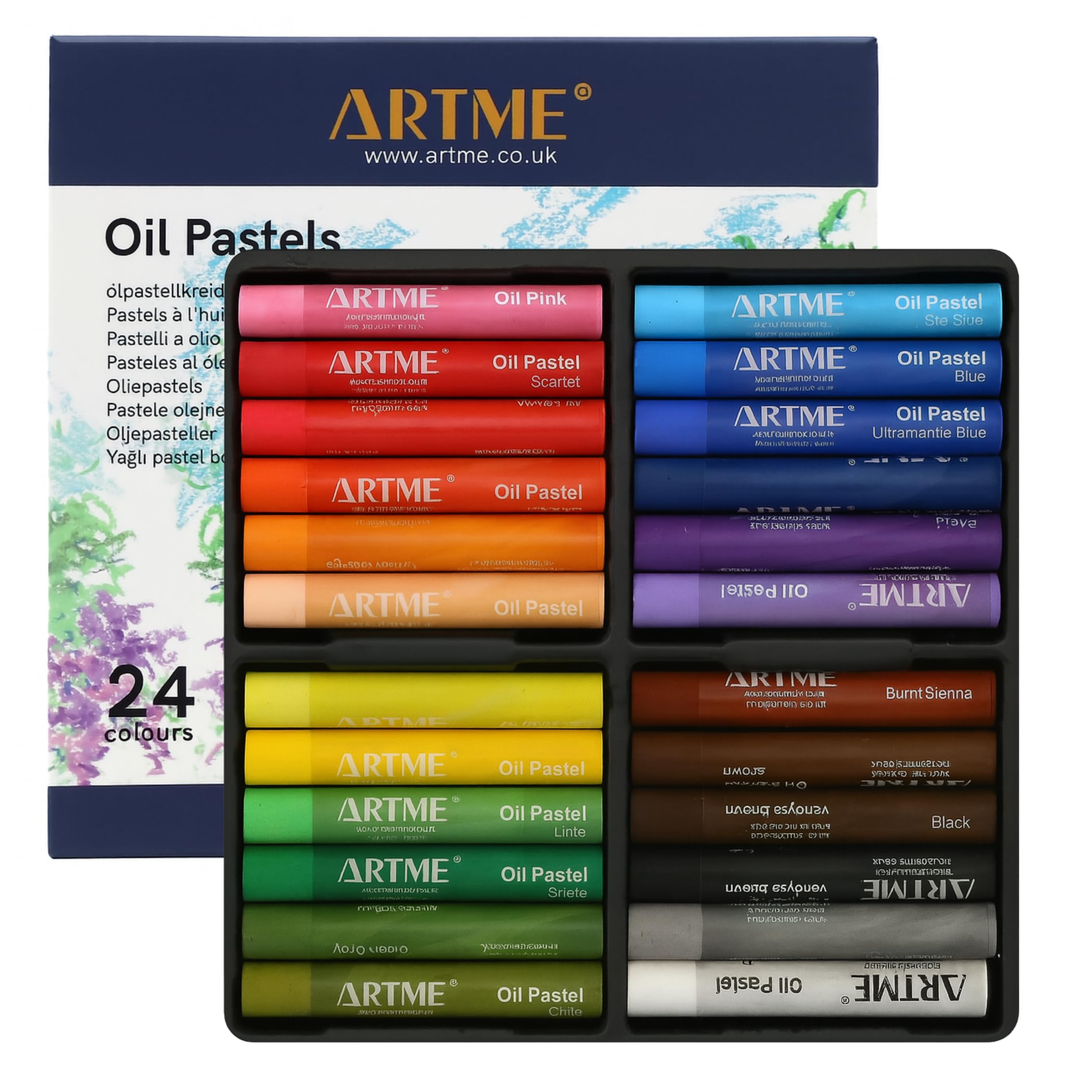 ARTME Oil Pastels 24 Colours Blendable Paint Sticks For Canvas Paper
