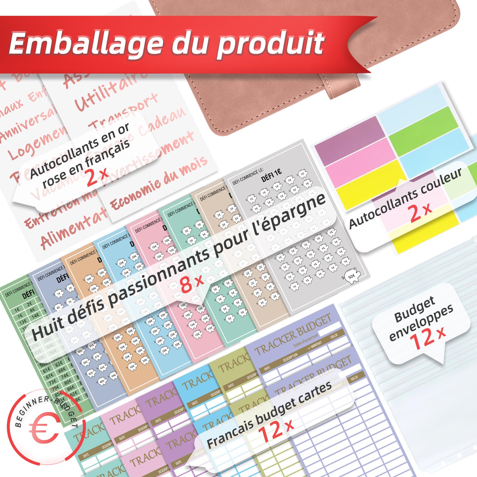 A6 French Budget Envelope - Budget Planner - Budget Notebook with 8 Money Saving Challenge - Complete French Budget Binder to Save Money, Plan Your Expenditures - 4