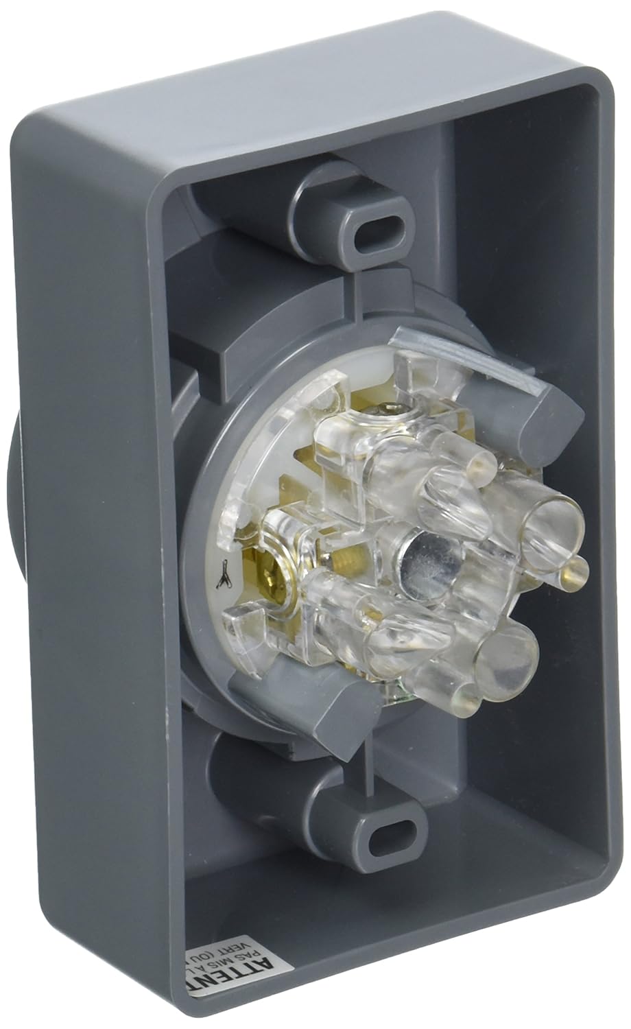 Locking Devices, Twist-Lock, Safety Shroud, Surface Mount Receptacle, 20A 125/250V, 3-Pole 4-Wire Grounding, L14-20R, Screw Terminal, Gray