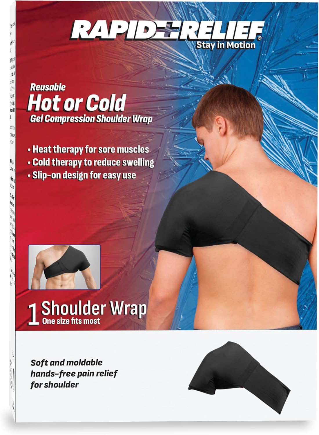Rapid Relief Reusable Hot & Cold Compression Shoulder Wrap – Adjustable Hydrogel Therapy for Shoulder, Neck & Arm Pain Relief