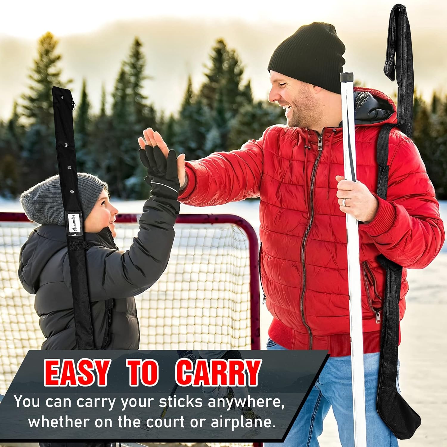 Deekin Ice Hockey Stick Bag Black Lightweight Hockey Stick Bag 70 x 7.8 In Field Hockey Stick Bag with Shoulder Straps for Men Women Adults Indoor Outdoor Hockey Equipment Travel Accessories : Sports & Outdoors
