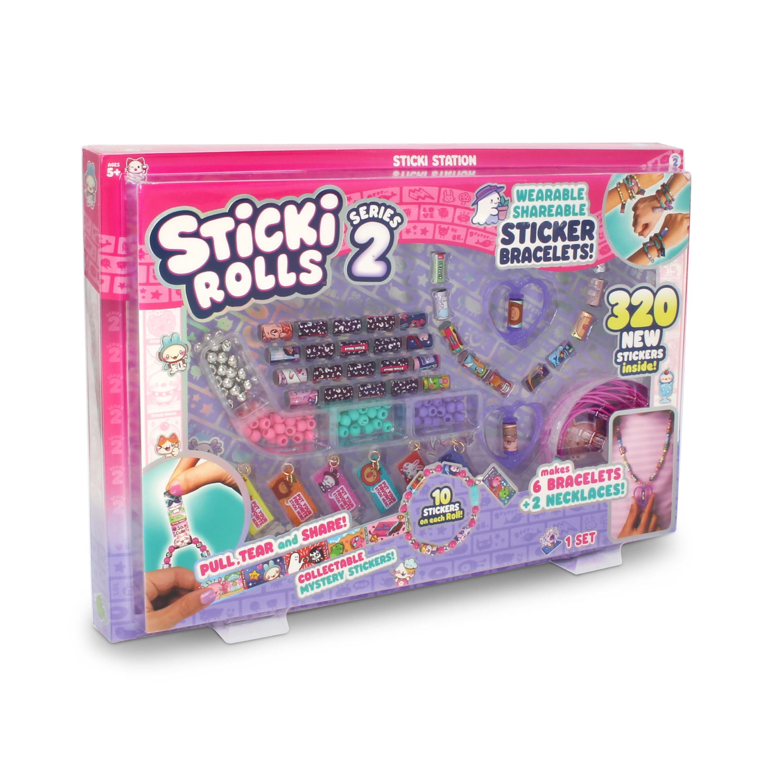 Sky Castle Sticki Rolls Sticki Station S2, Wearable Shareable Stickers, Ultimate DIY Sticker Jewellery Kit, Bracelets and Necklaces